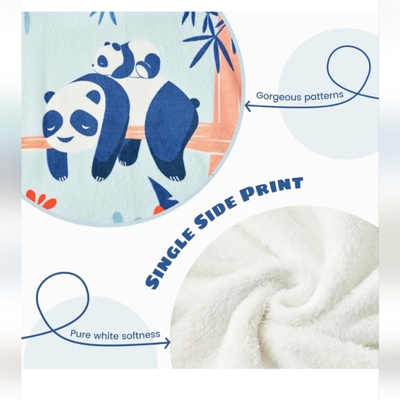 Cozy Bliss Panda Adventure Throw Blanket - Picture 5 of 5